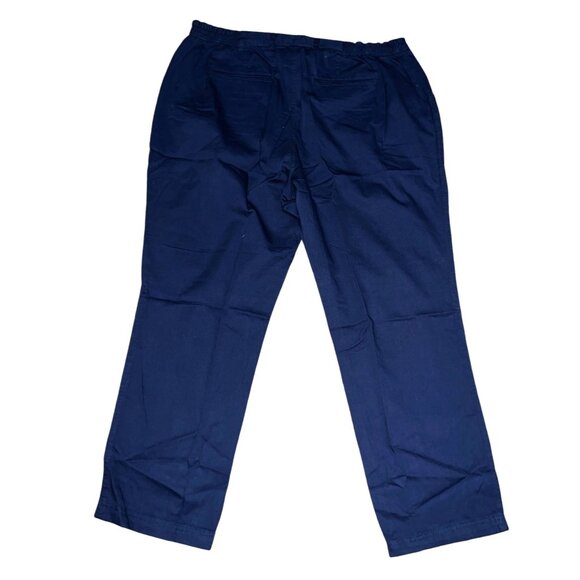 Woman Within NWOT Perfect Relaxed Cotton Jean Sz 12 Wide Petite Navy Blue - Picture 4 of 10